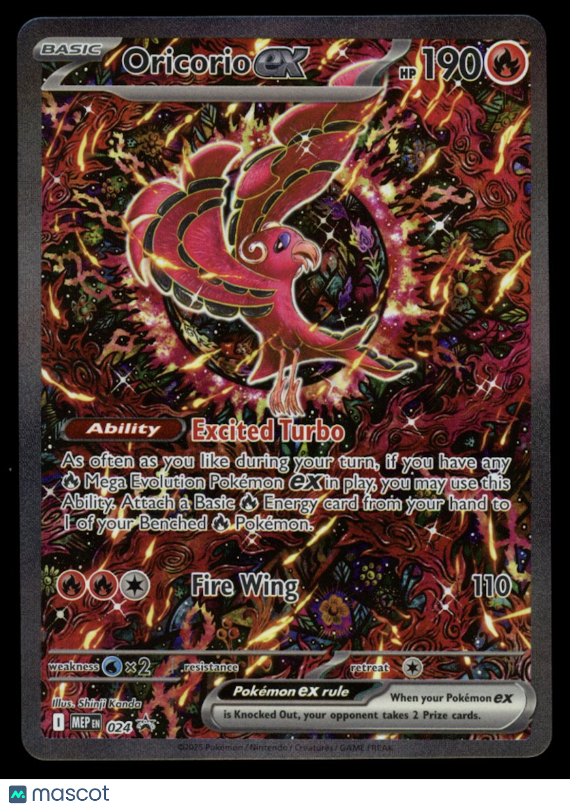 ORICORIO EX 2025 Pokemon Phantasmal Flames UPC Black Star Promo #024