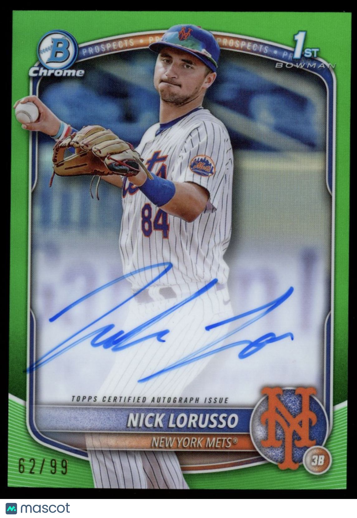 NICK LORUSSO 2025 Bowman Chrome 1st Prospect Green Refractor Auto /99 #CPA-NL