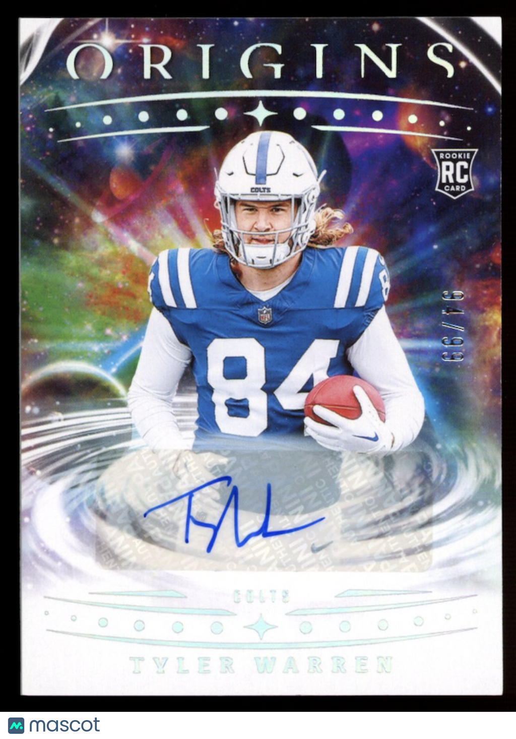 TYLER WARREN 2025 Panini Origins Rookie Auto /99 #135 Colts
