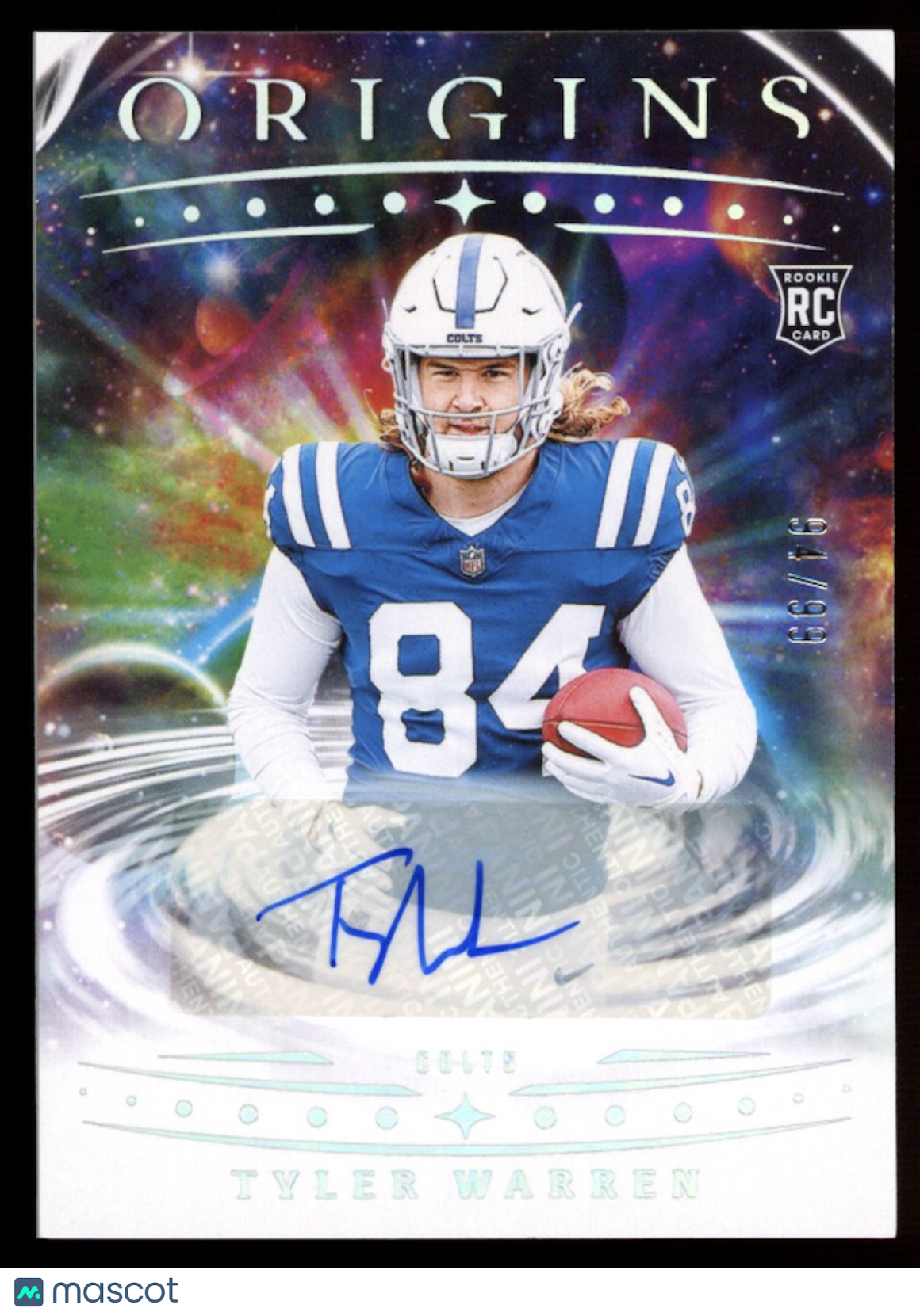 TYLER WARREN 2025 Panini Origins Rookie Auto /99 #135 Colts