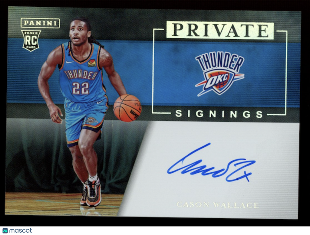 CASON WALLACE 2023-24 Panini Private Signings Rookie Auto #PS-WAL Thunder