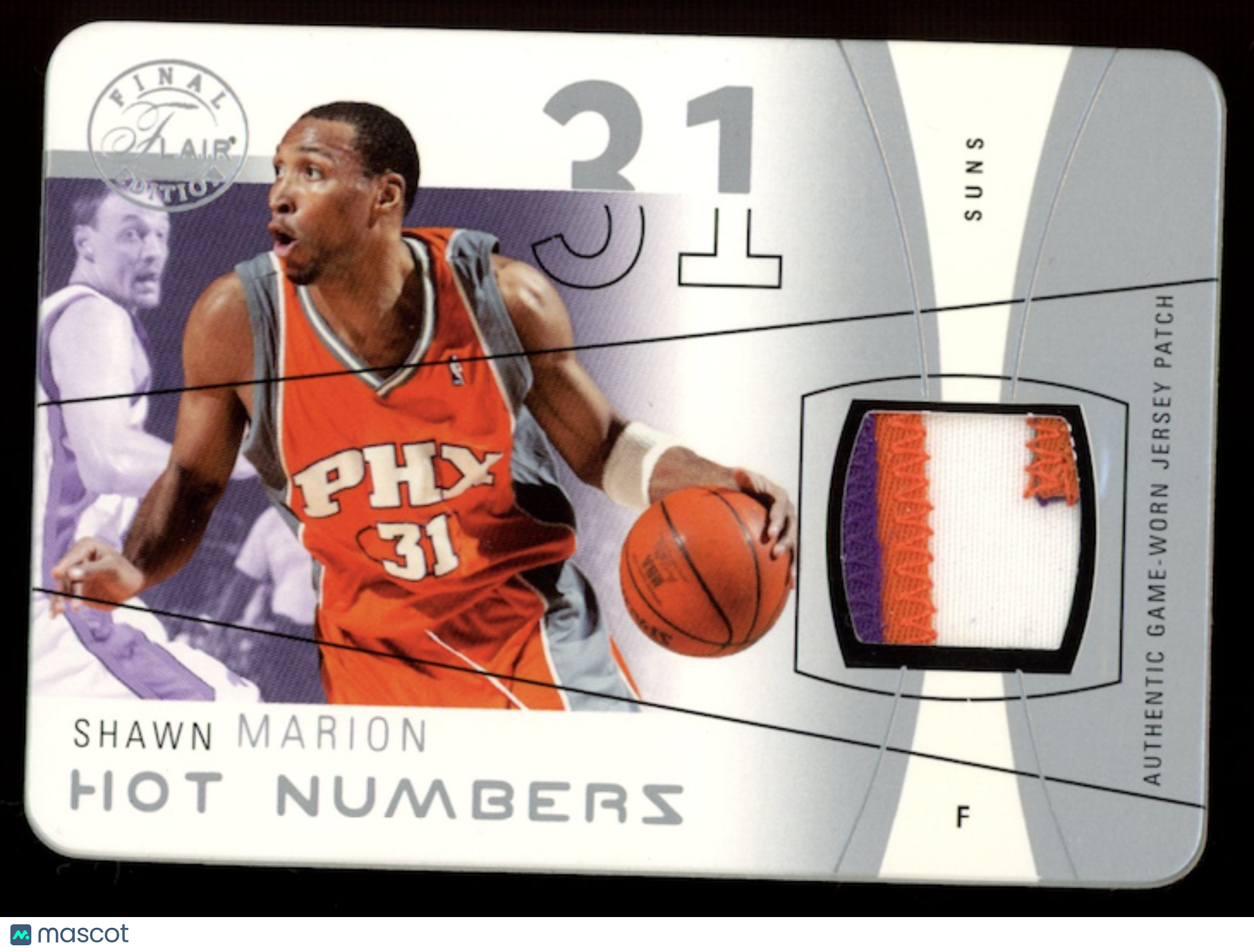 SHAWN MARION 2003-04 Fleer Flair Final Edition Hot Numbers Patch /5 #HN-SHM Suns