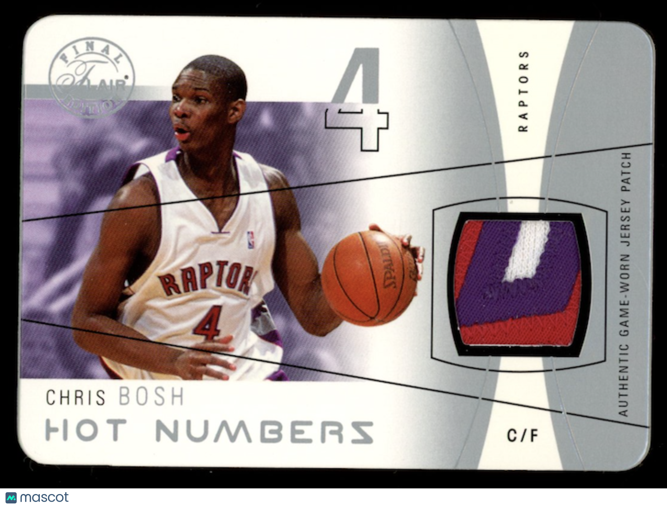 CHRIS BOSH 2003-04 Fleer Flair Final Edition Hot Numbers Patch /5 #HN-CB Raptors