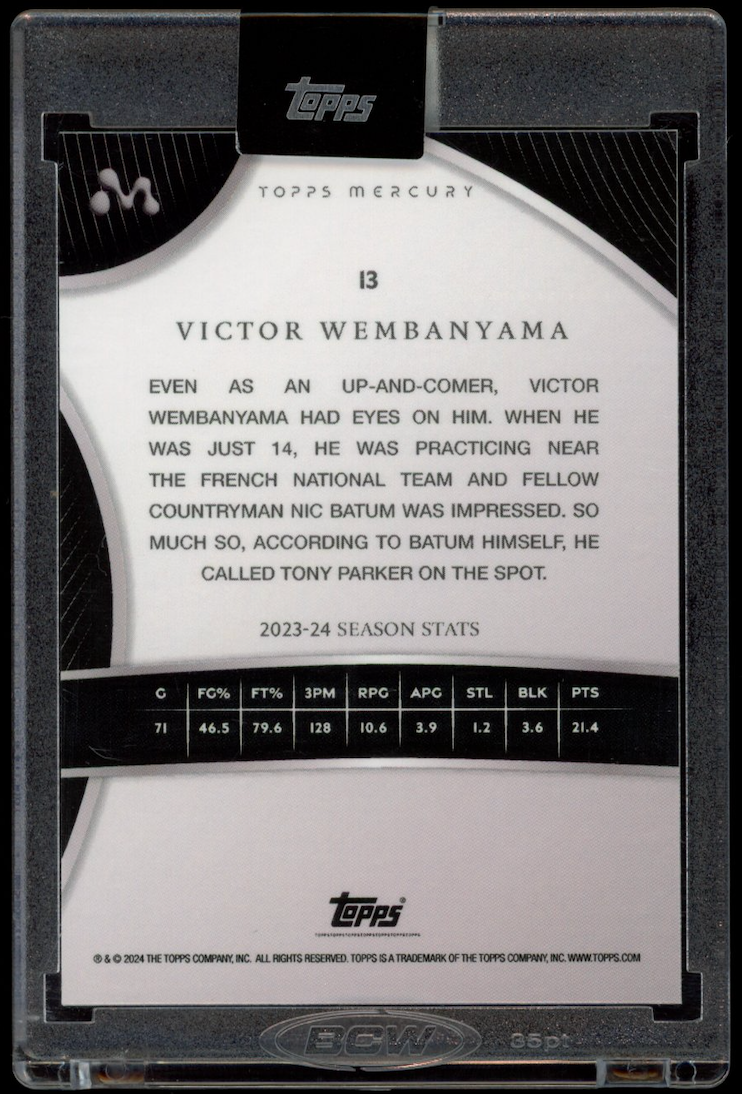 VICTOR WEMBANYAMA 2023-24 Topps Mercury Texas Kaleidoscope /75 Rookie #13 Spurs