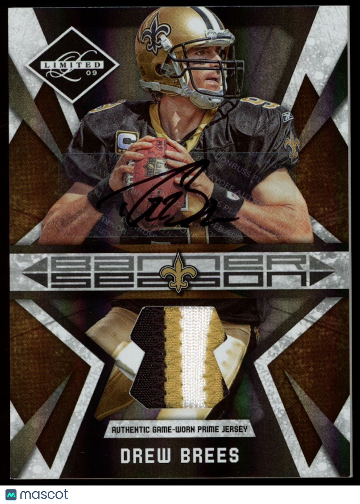 DREW BREES 2009 Panini Limited Banner Season Patch Auto 9/10 Saints #12