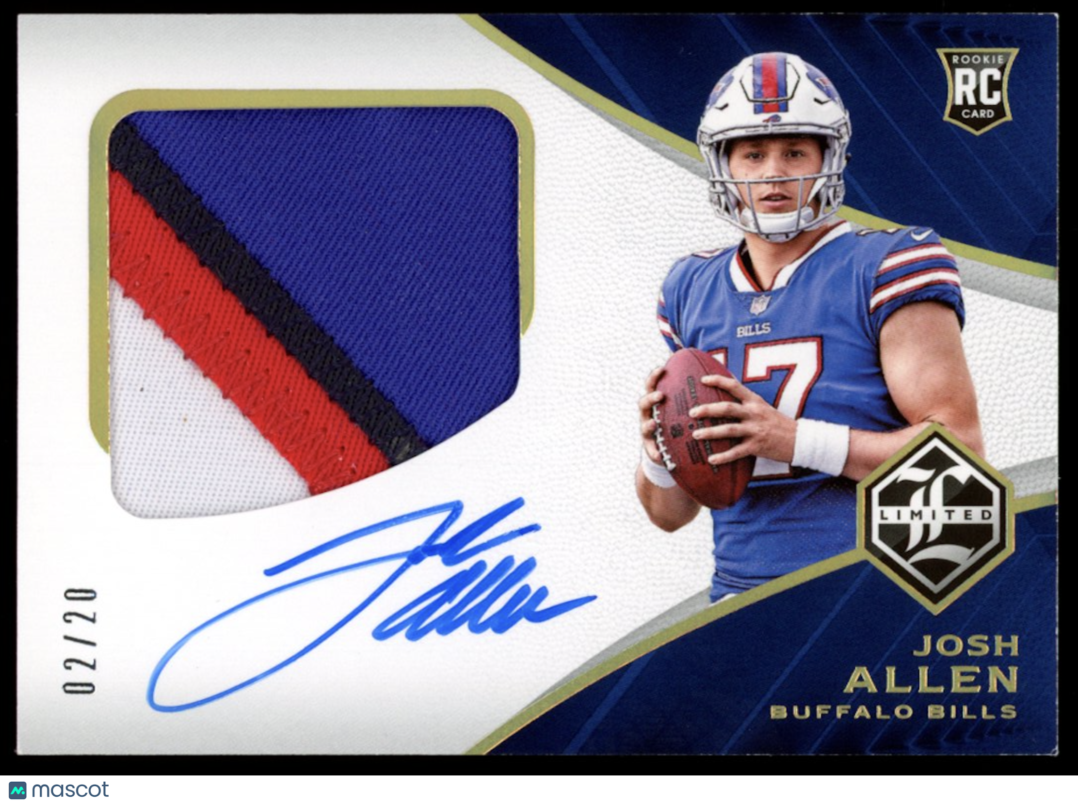 JOSH ALLEN 2018 Panini Limited Rookie Patch Auto Gold Spotlight /20 Bills #144