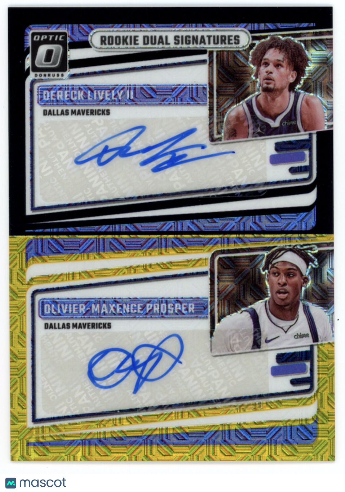 DERECK LIVELY II PROSPER 2023-24 Donruss Optic Rookie Dual Auto Black Gold /8
