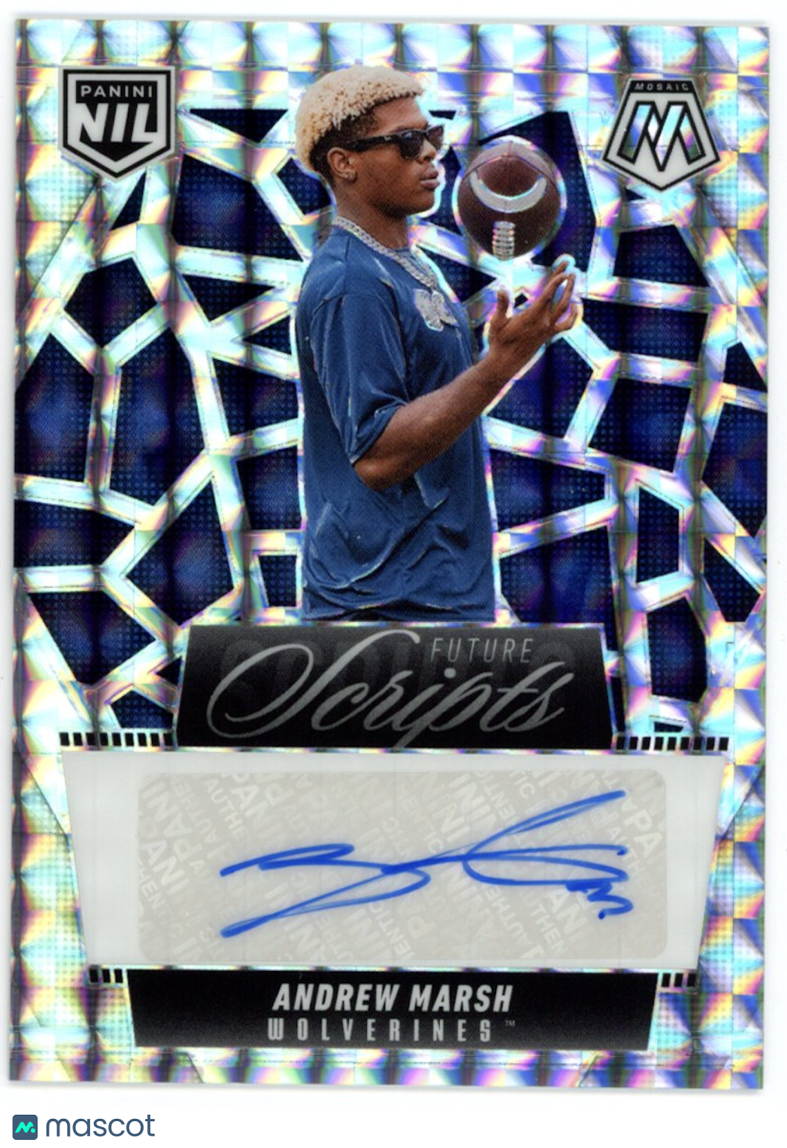 ANDREW MARSH 2025 Panini Mosaic Future Scripts Prizm Auto #FSC-AMH Michigan