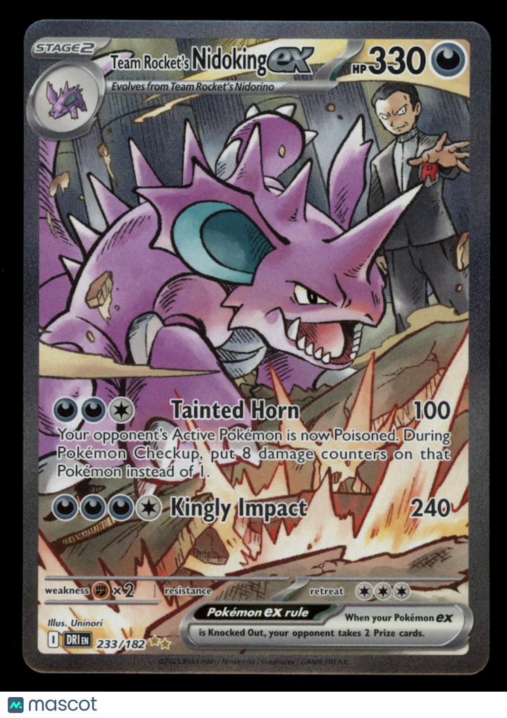 TEAM ROCKET'S NIDOKING EX Pokemon Destined Rivals Special Illustration Rare #233