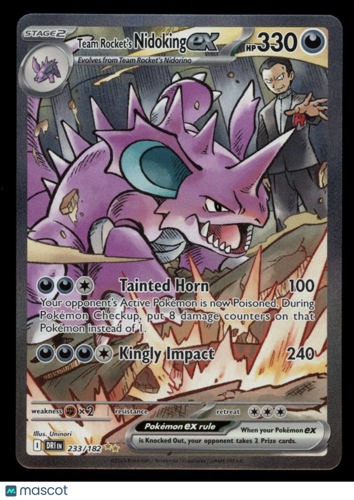 TEAM ROCKET'S NIDOKING EX Pokemon Destined Rivals Special Illustration Rare #233