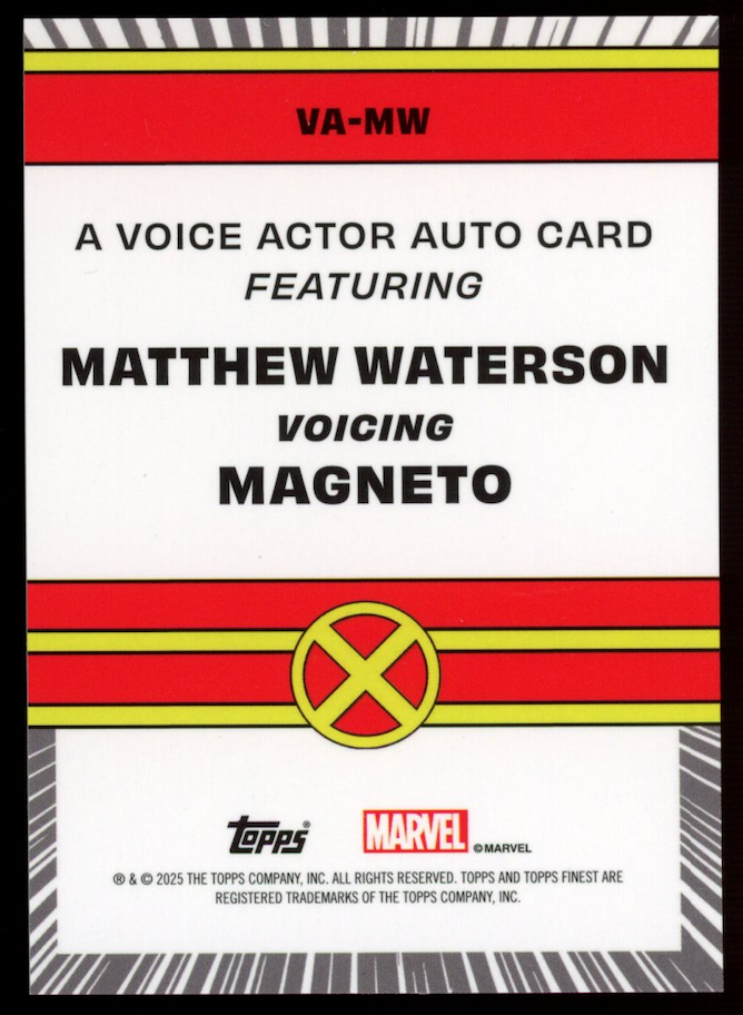MATTHEW WATERSON MAGNETO 2025 Marvel X-Men '97 Topps Finest Voice Actor Auto