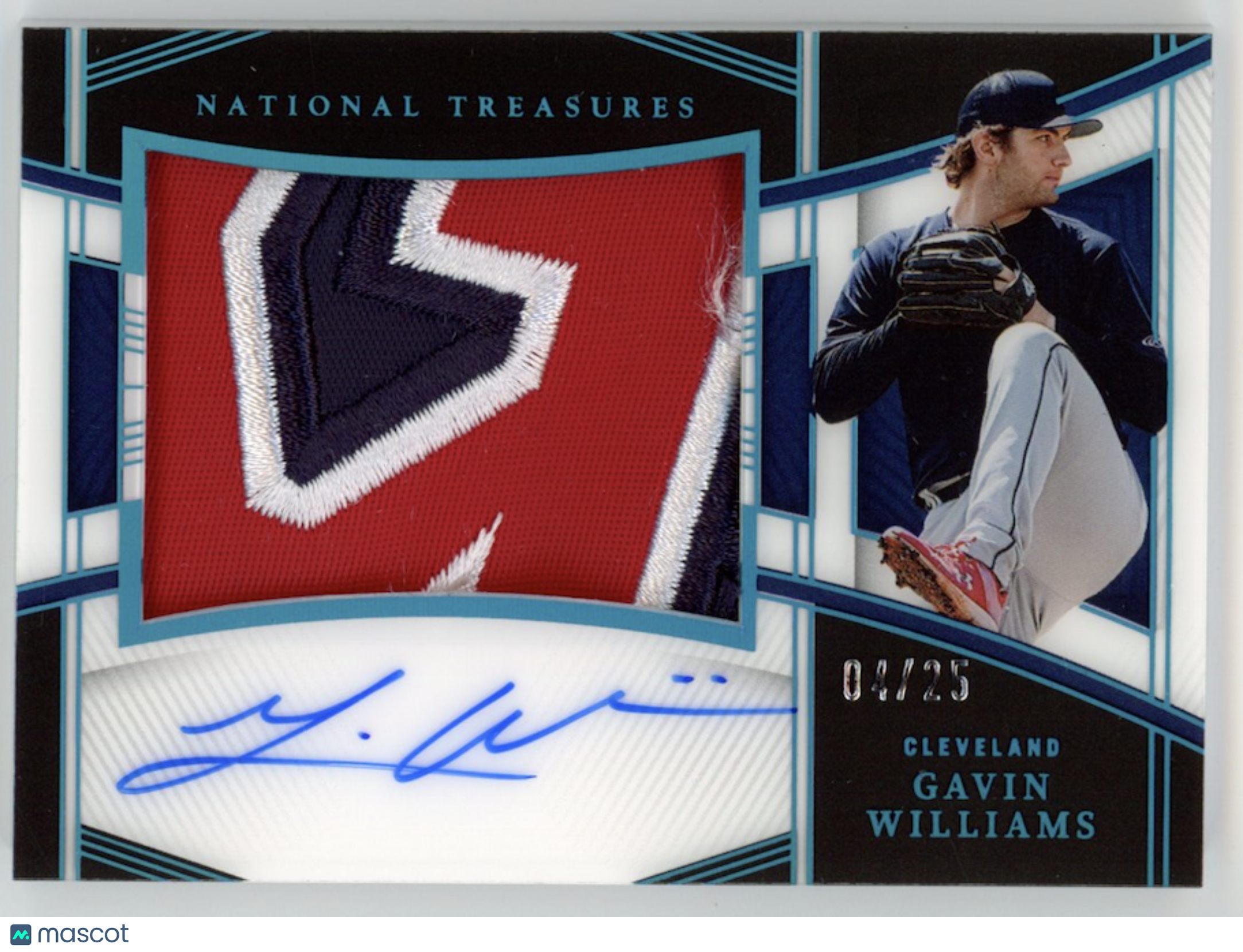 GAVIN WILLIAMS 2023 Panini National Treasures Patch Auto Midnight /25 Guardians