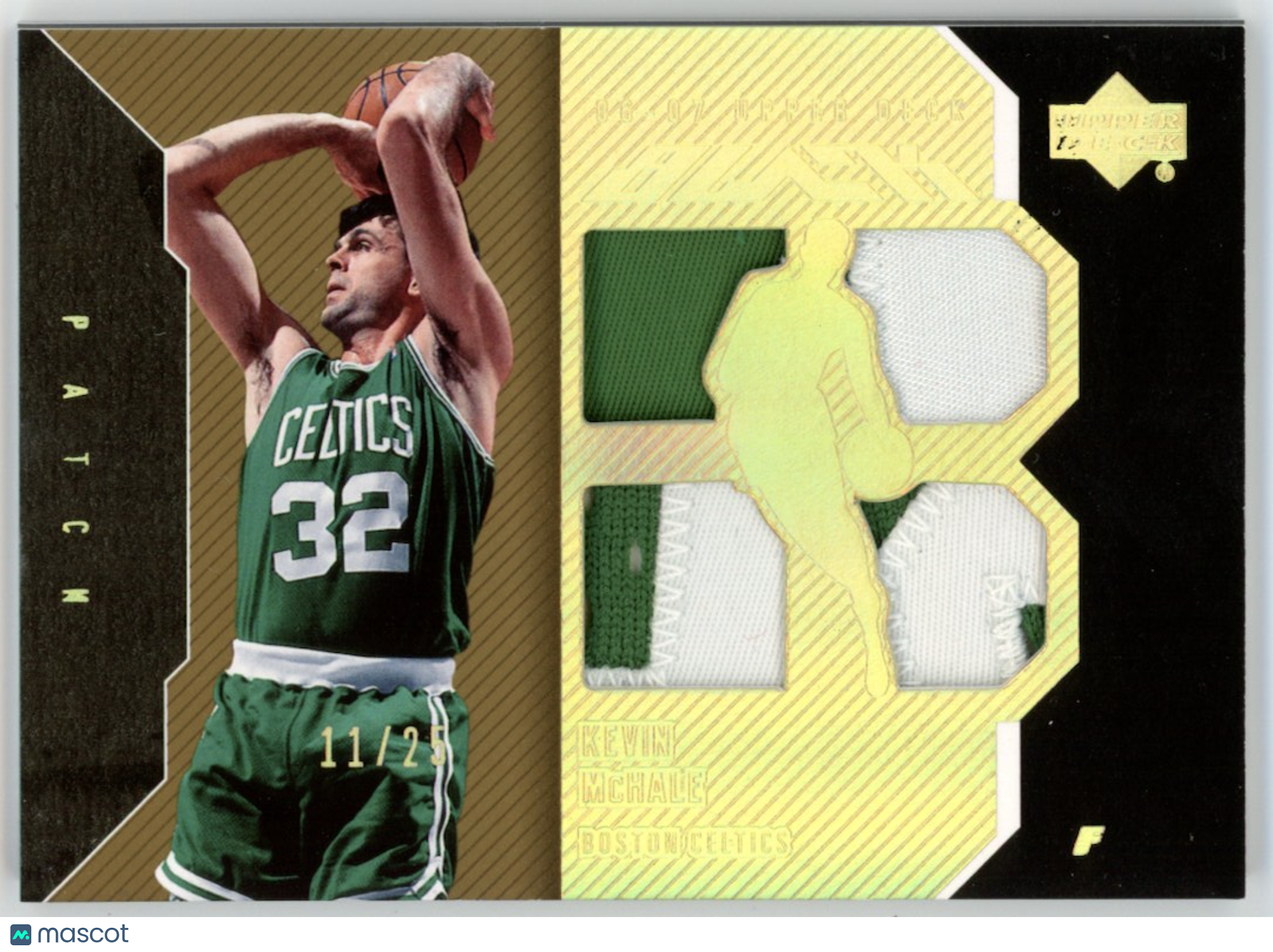 KEVIN MCHALE 2006-07 Upper Deck UD Black Quad Patch /25 #P-KM Boston Celtics
