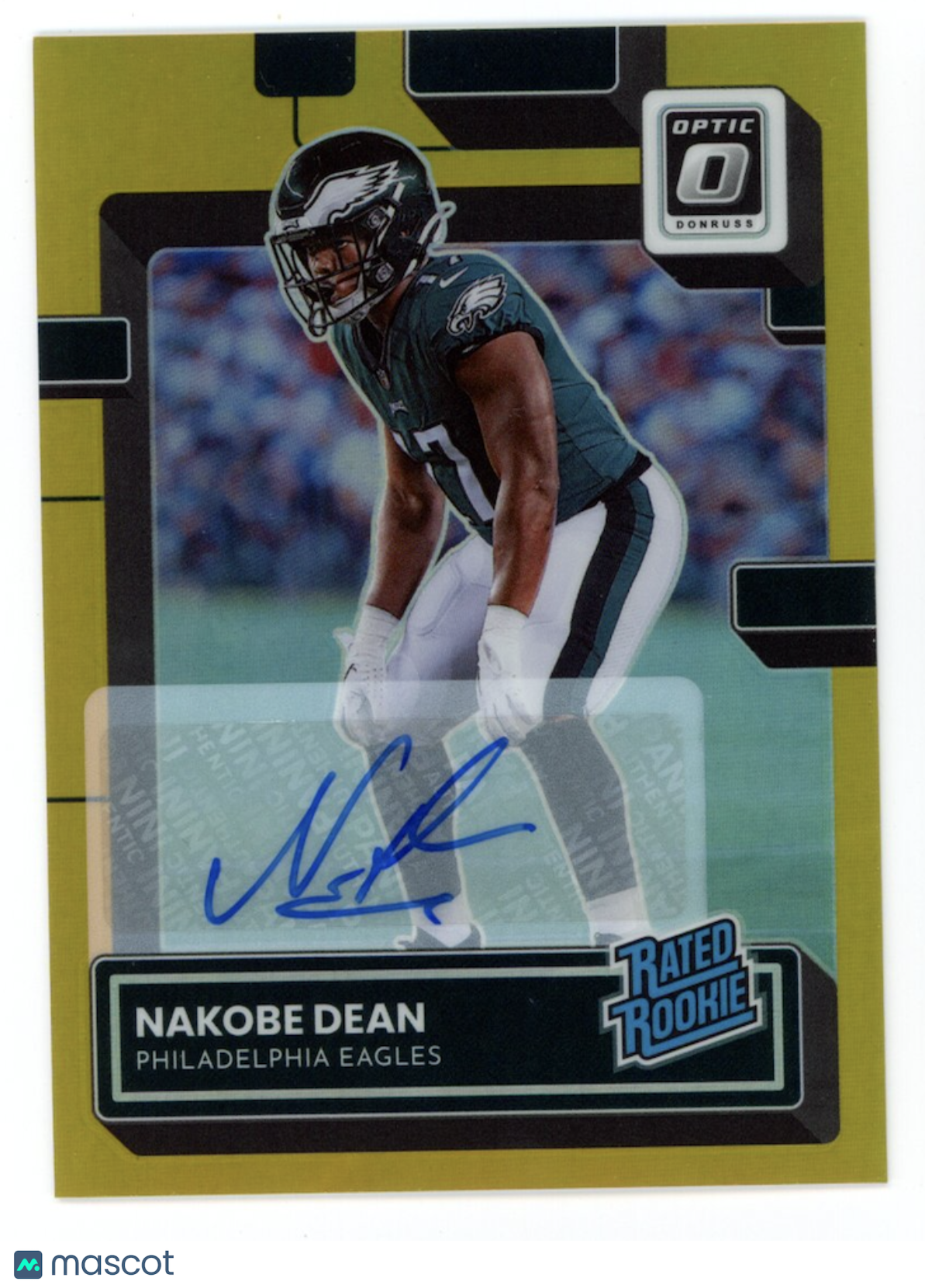 NAKOBE DEAN 2022 Panini Donruss Optic Rated Rookie Auto Gold Prizm /10 #274