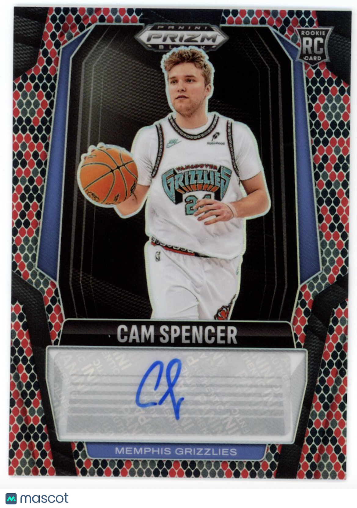 CAM SPENCER 2024-25 Panini Prizm Black Rookie Auto Snakeskin /15 #RS-CAM