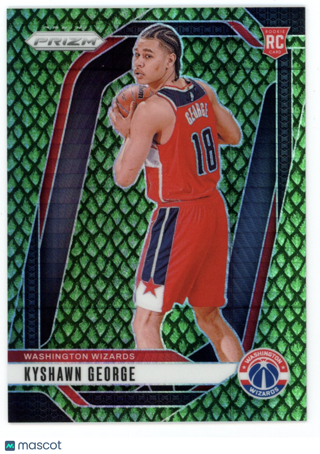 KYSHAWN GEORGE 2024-25 Panini Prizm Dragon Scale Rookie /48 #257 Wizards