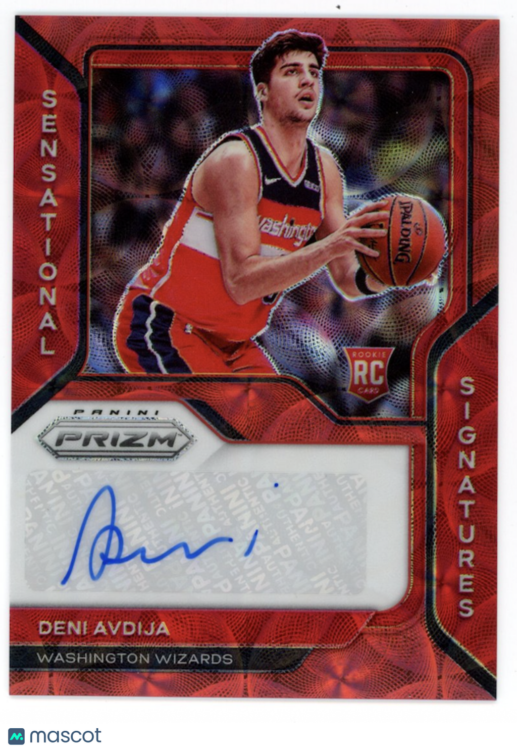 DENI AVDIJA 2020-21 Panini Prizm Sensational Rookie Auto Red Choice Wizards