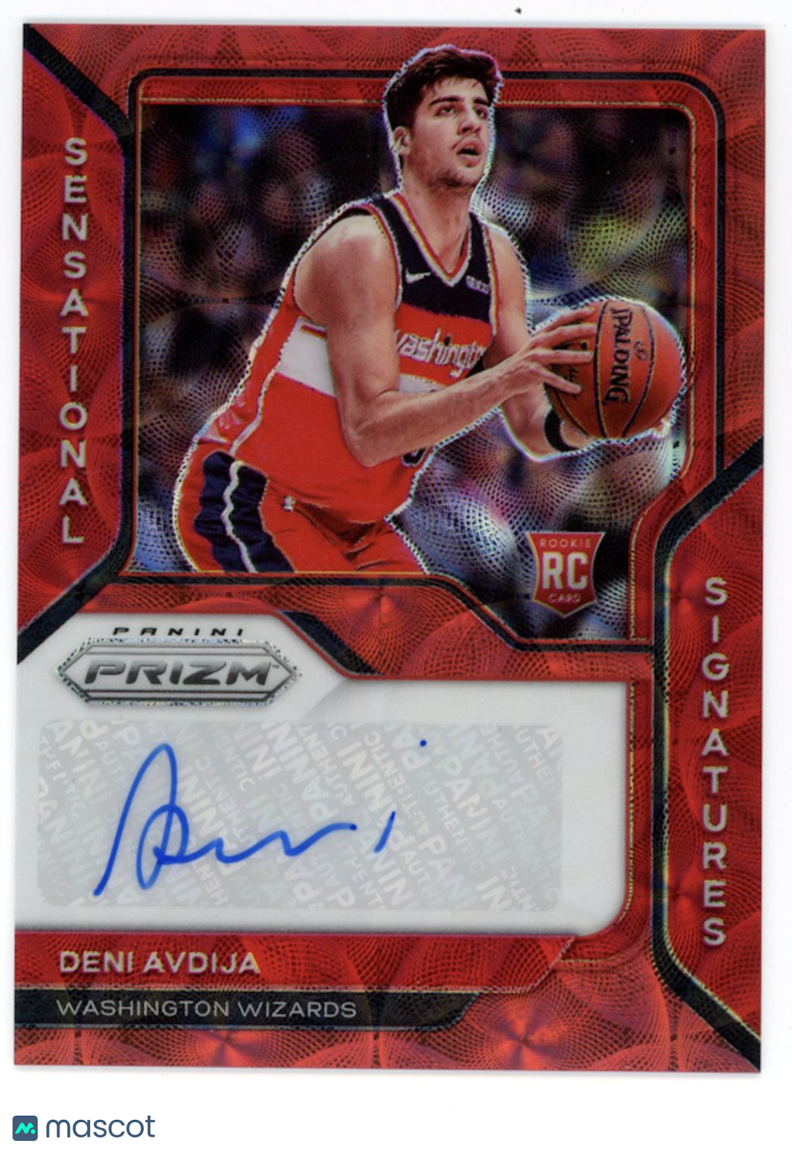 DENI AVDIJA 2020-21 Panini Prizm Sensational Rookie Auto Red Choice Wizards