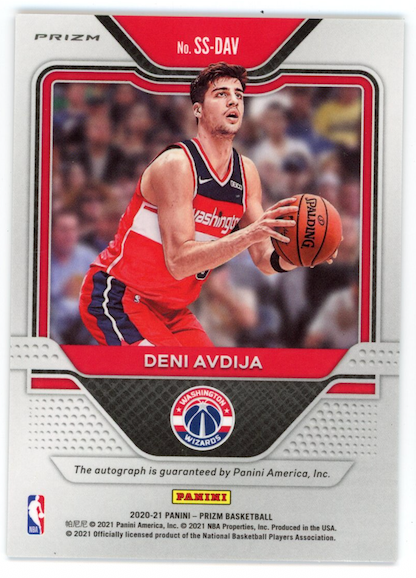 DENI AVDIJA 2020-21 Panini Prizm Sensational Rookie Auto Red Choice Wizards