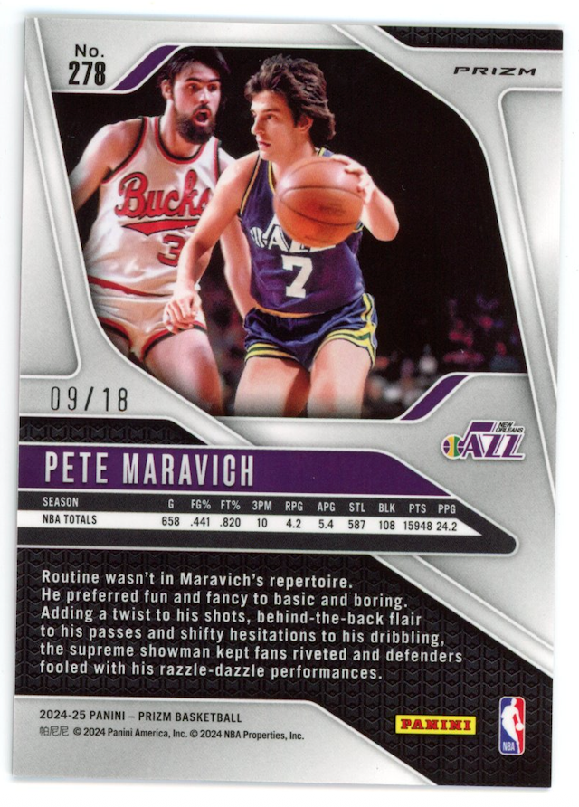 PETE MARAVICH 2024-25 Panini Prizm Lotus Flower /18 SSP #278 Jazz