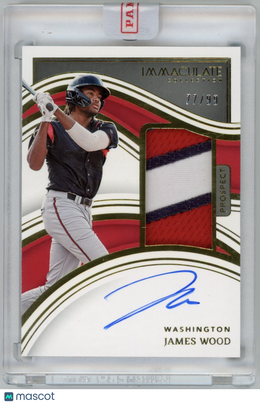 JAMES WOOD 2023 Panini Immaculate Collection Prospect Patch Auto /99 Nationals