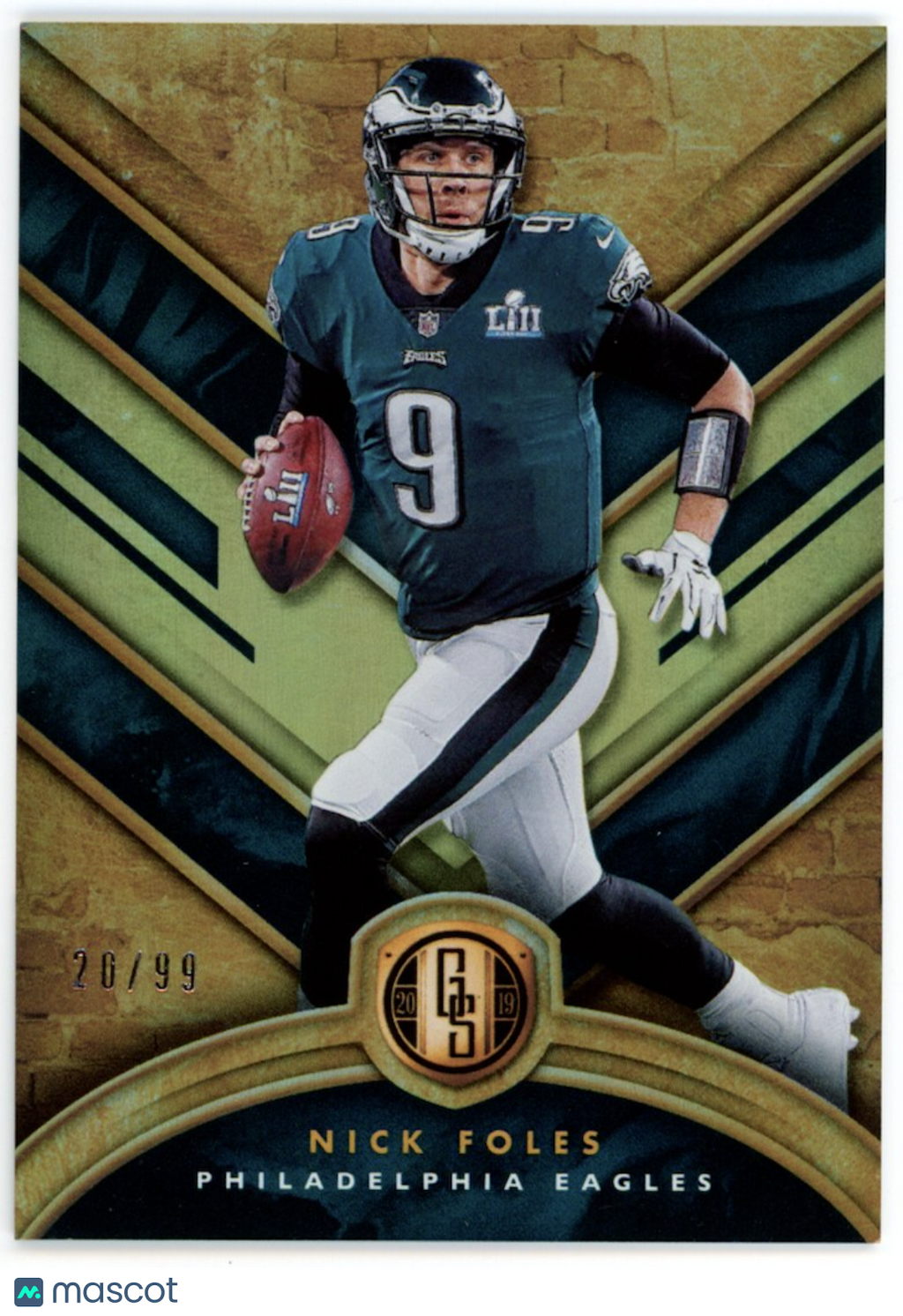 NICK FOLES 2019 Panini Gold Standard Super Bowl Jersey /99 #102 Eagles