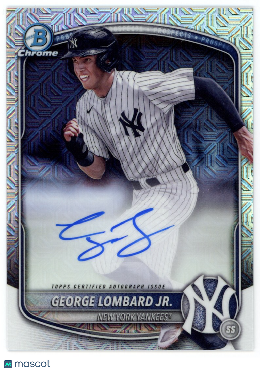 GEORGE LOMBARD JR. 2025 Bowman Chrome Mega Box Mojo Auto #BMA-GL Yankees