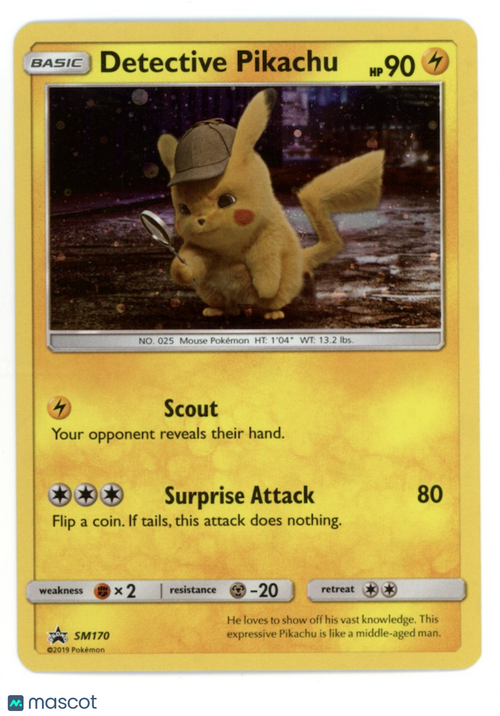 DETECTIVE PIKACHU 2019 Pokemon Detective Pikachu Black Star Promo #SM170 Holo