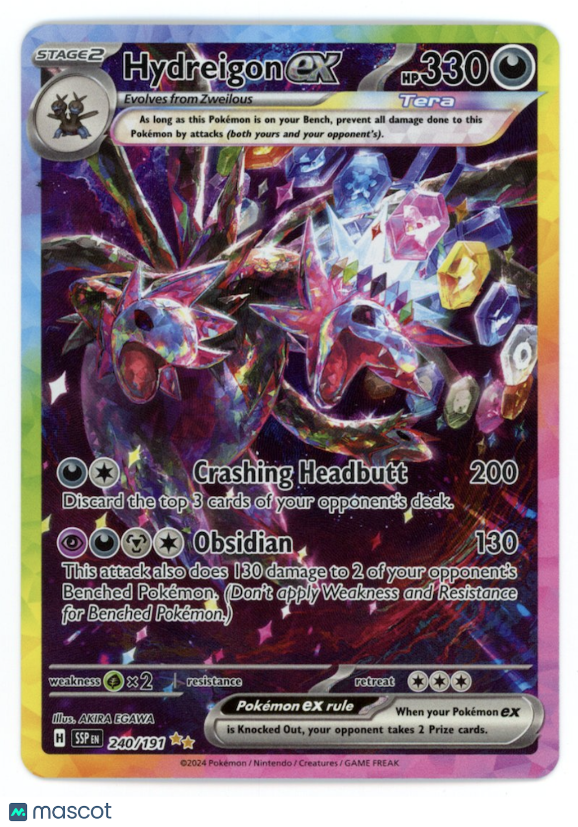 HYDREIGON EX 2024 Pokemon SV Surging Sparks #240/191 Special Illustration Rare