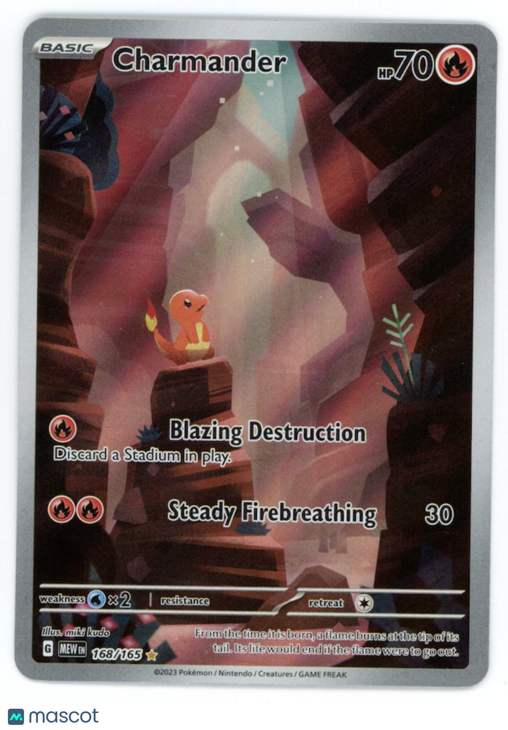 CHARMANDER 2023 Pokemon Scarlet Violet 151 #168/165 Illustration Rare