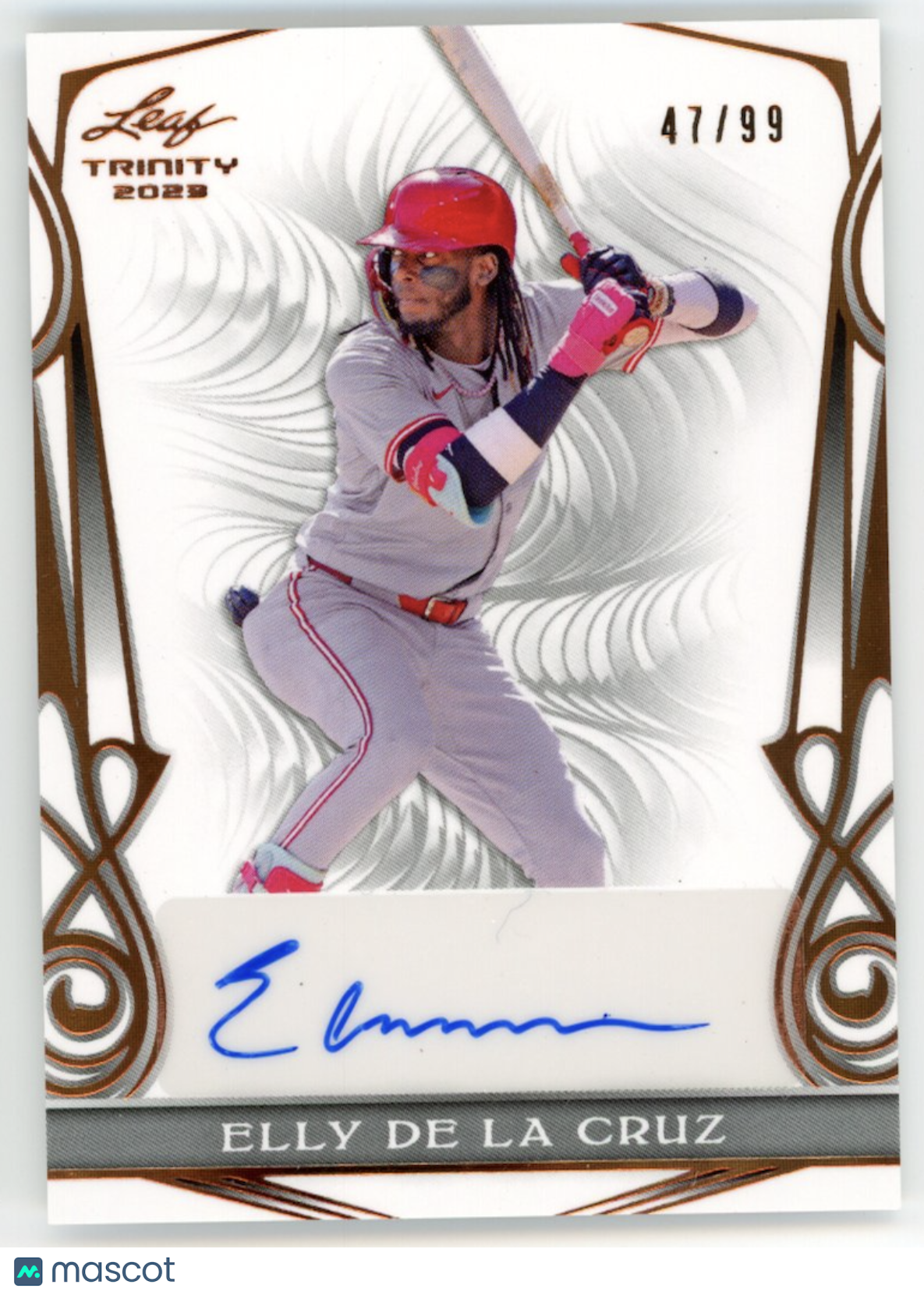 ELLY DE LA CRUZ 2023 Leaf Trinity Rookie Auto /99 #BA-EC1 Reds