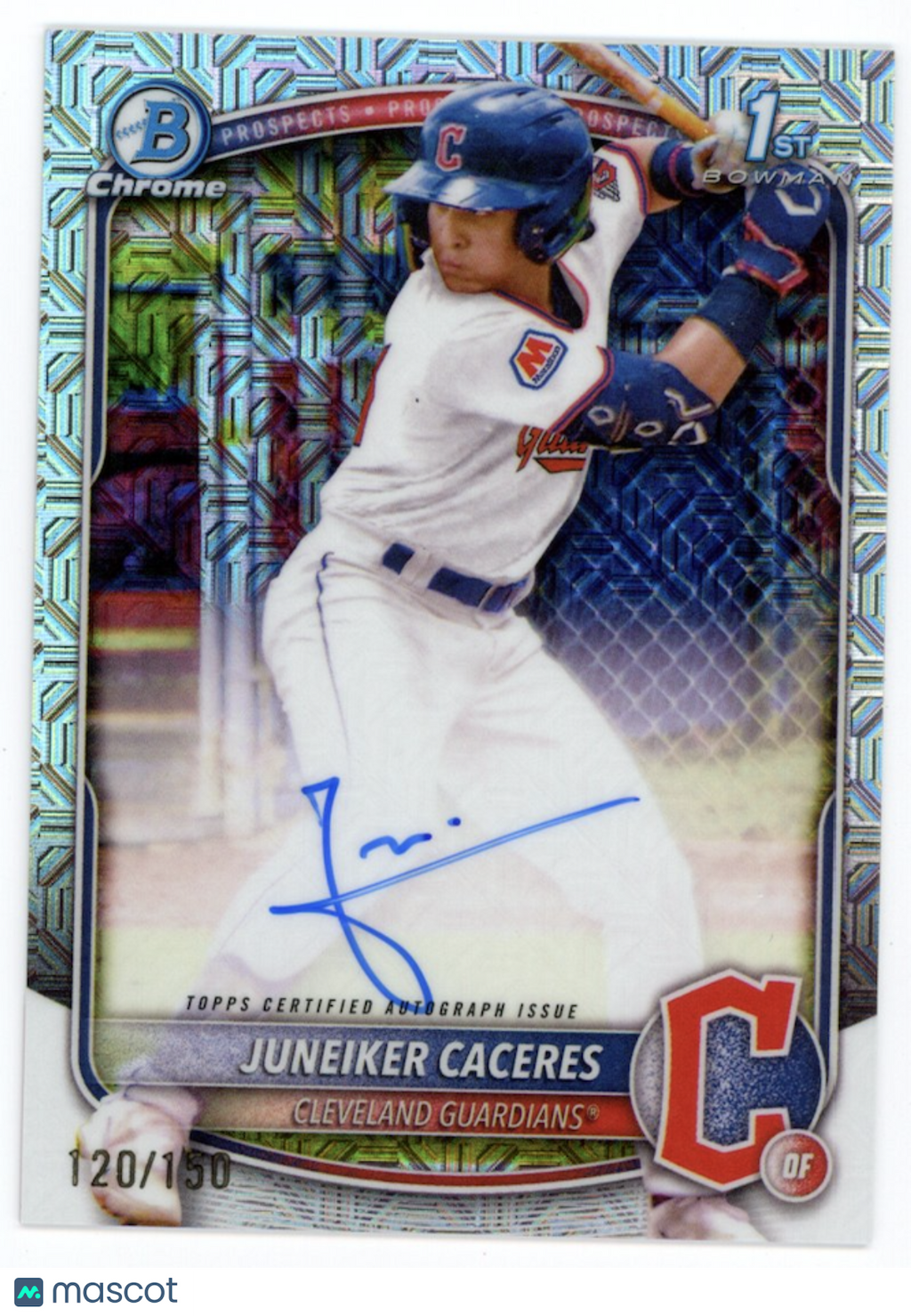 JUNEIKER CACERES 2025 Bowman Chrome Mojo Refractor Auto /150 Guardians