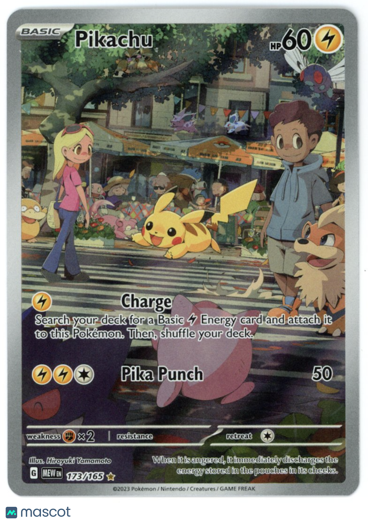 PIKACHU 2023 Pokemon Scarlet Violet MEW 151 #173 Illustration Rare