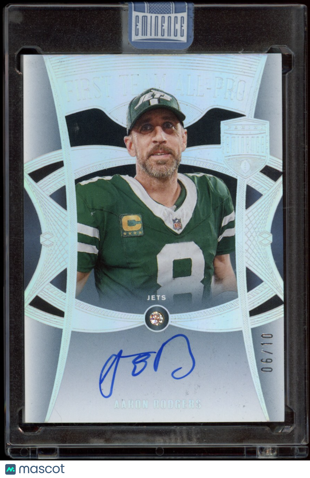 AARON RODGERS 2024 Panini Eminence All-Pro Diamond Auto /10 Jets