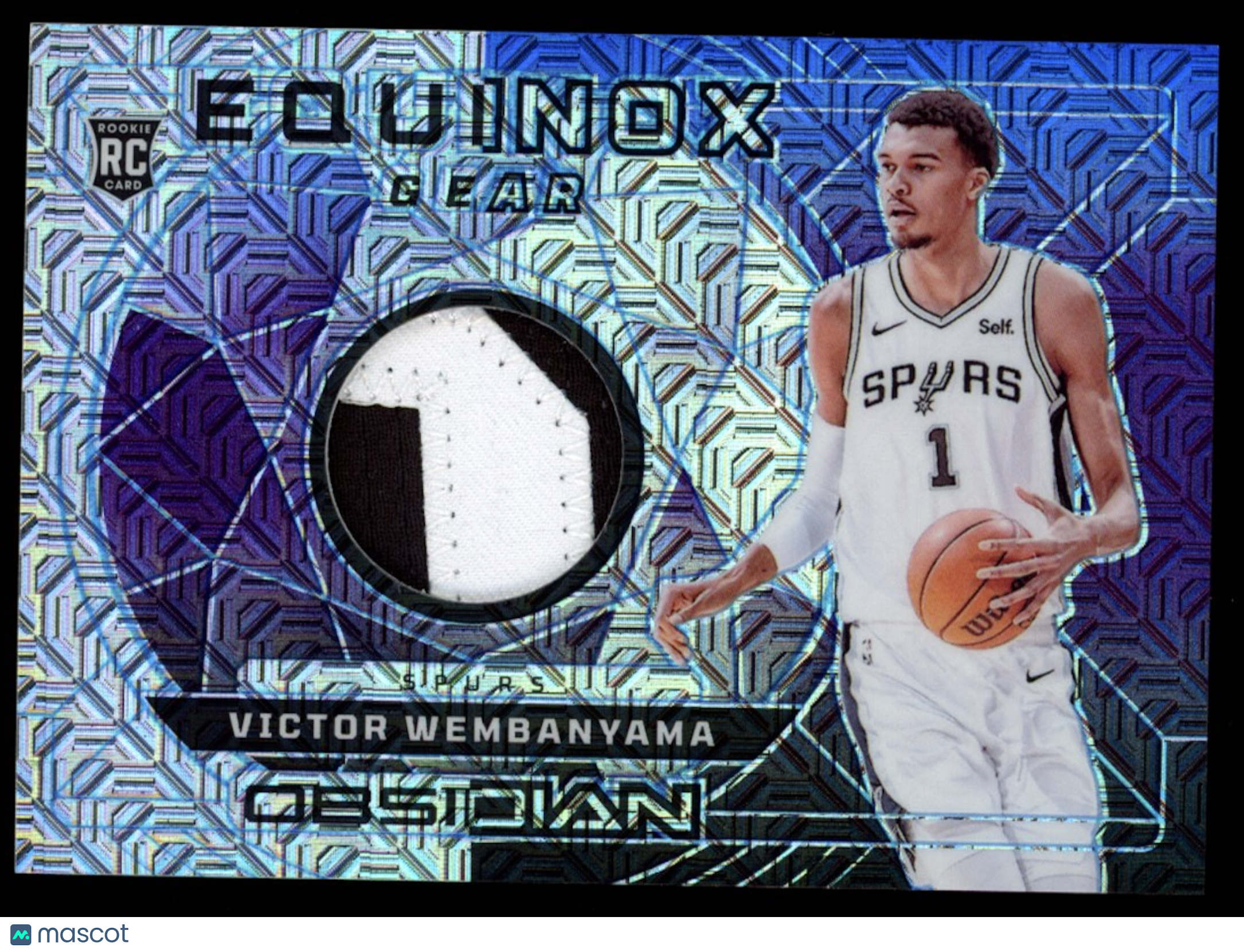 VICTOR WEMBANYAMA 2023-24 Panini Obsidian Equinox Rookie Patch Deep Sea Mojo /5