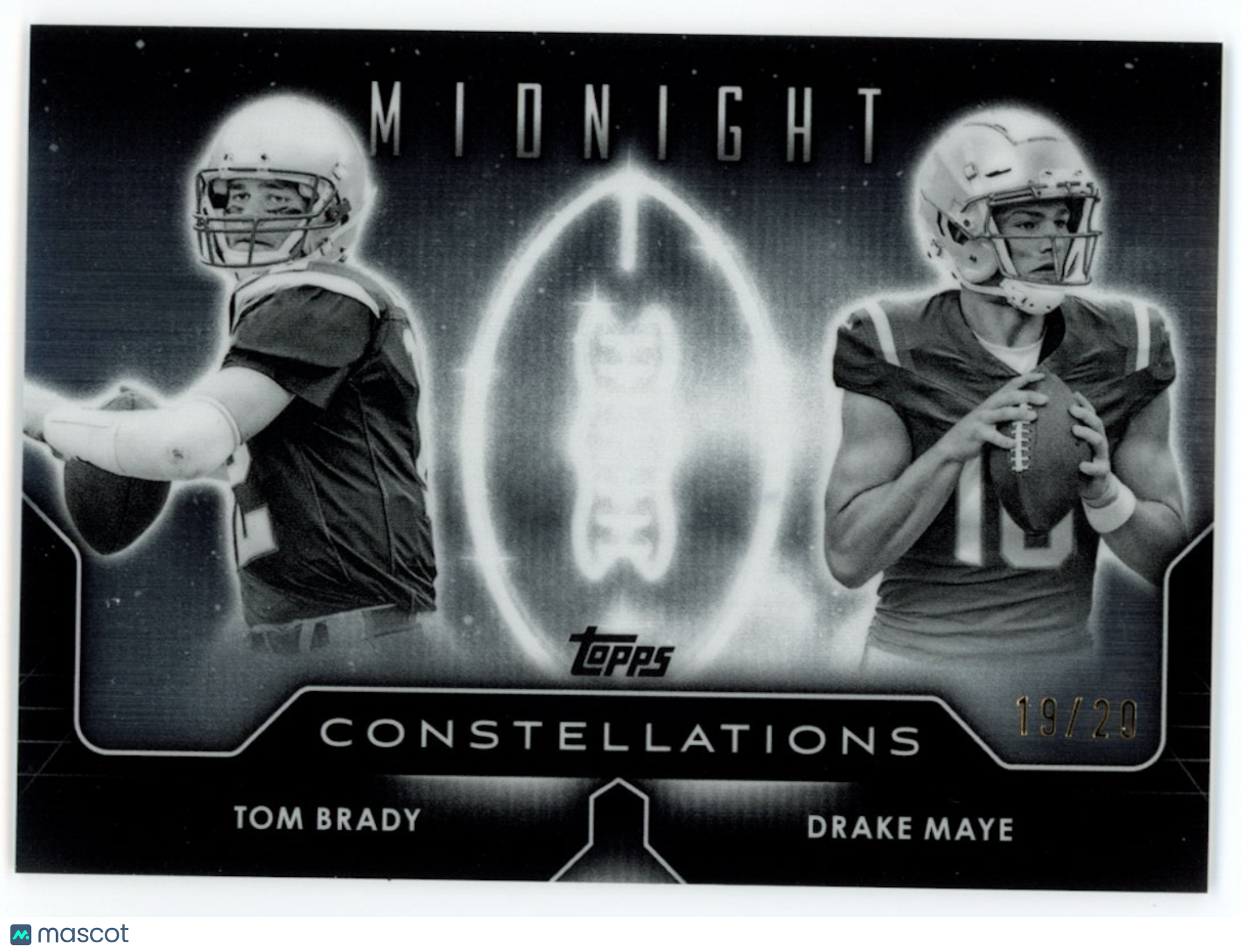 DRAKE MAYE TOM BRADY 2024 Topps Midnight Constellations Equinox /20 Patriots