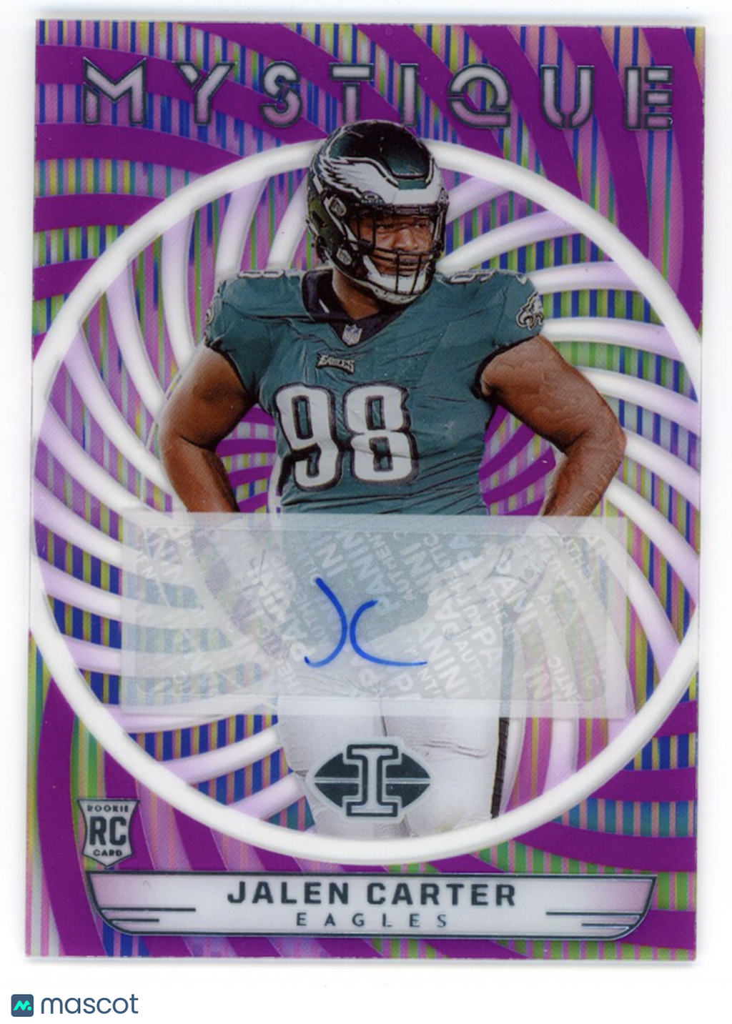 JALEN CARTER 2023 Panini Illusions Mystique Rookie Auto Purple 1/1 #14 Eagles
