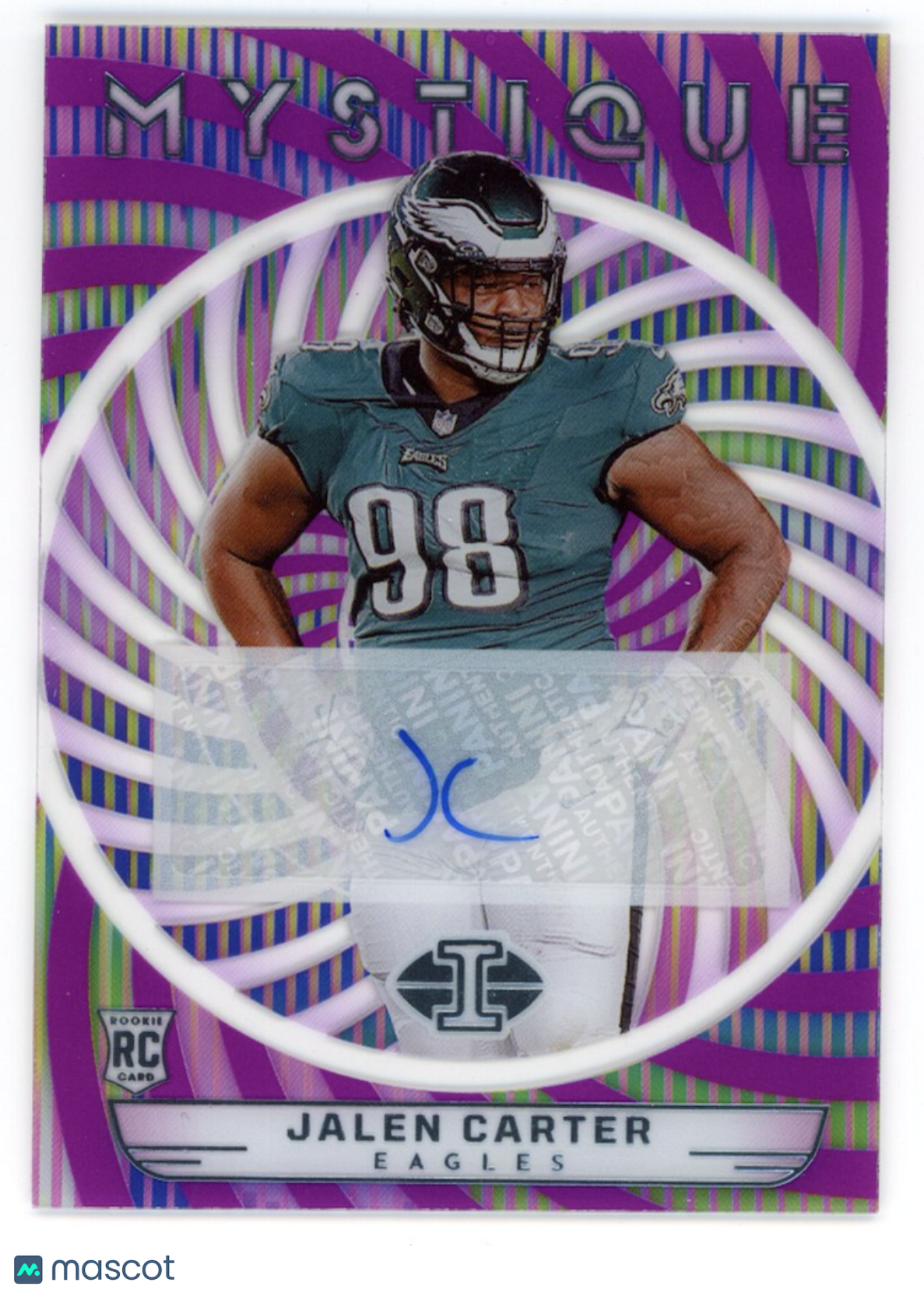 JALEN CARTER 2023 Panini Illusions Mystique Rookie Auto Purple 1/1 #14 Eagles