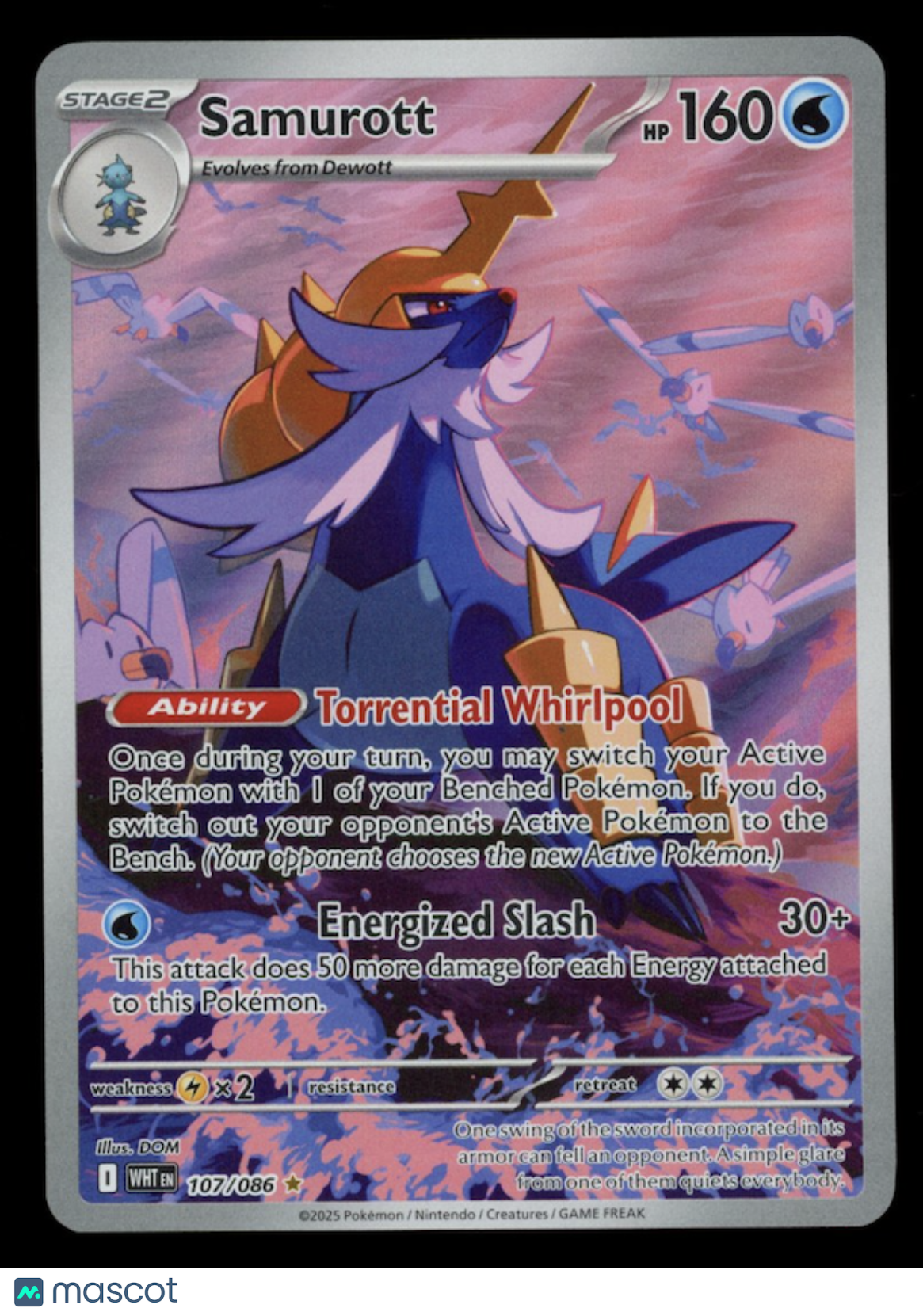 SAMUROTT 2025 Pokemon Scarlet & Violet White Flare #107/86 Illustration Rare