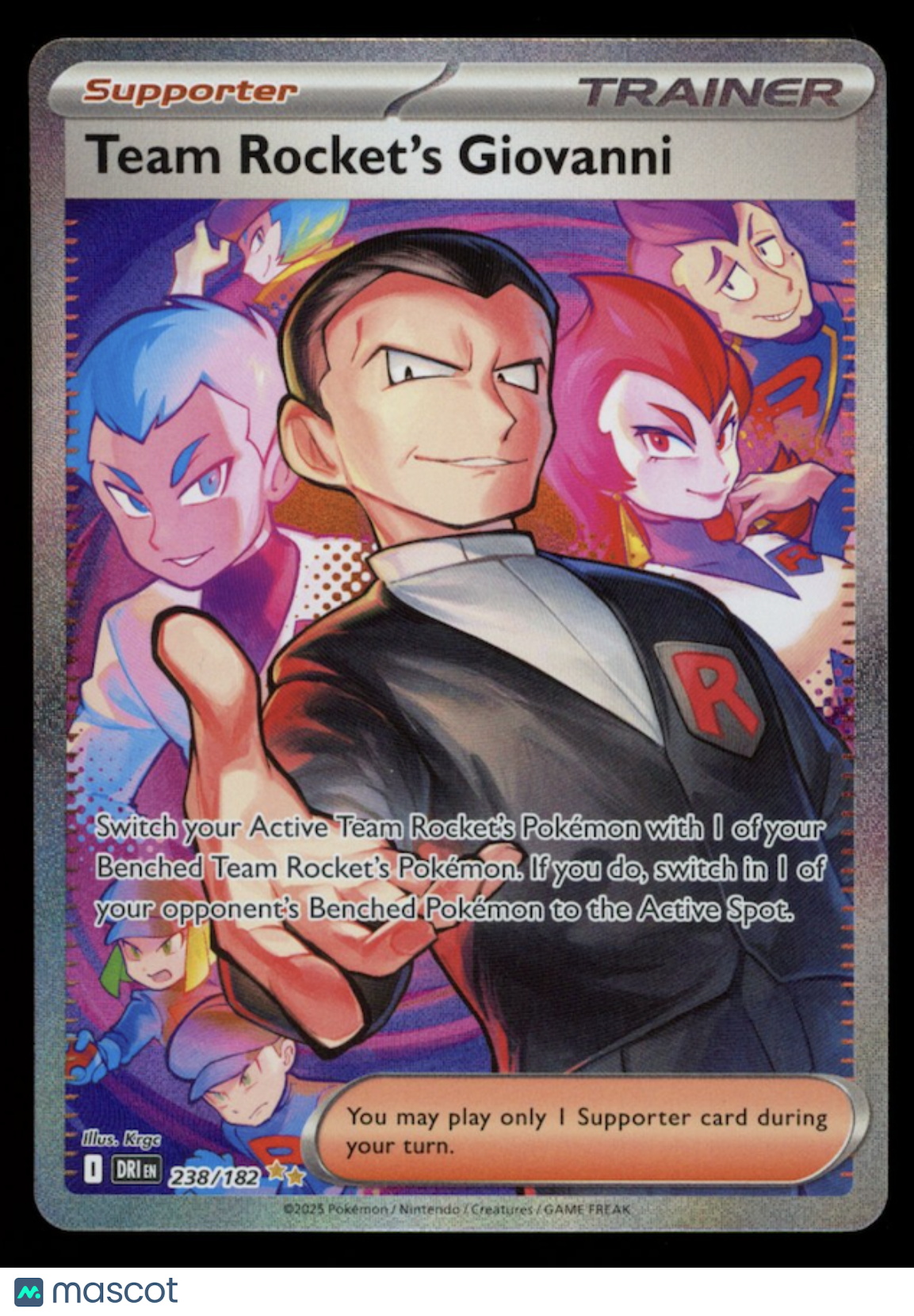 TEAM ROCKET'S GIOVANNI Pokemon Destined Rivals #238 Special Illustration Rare