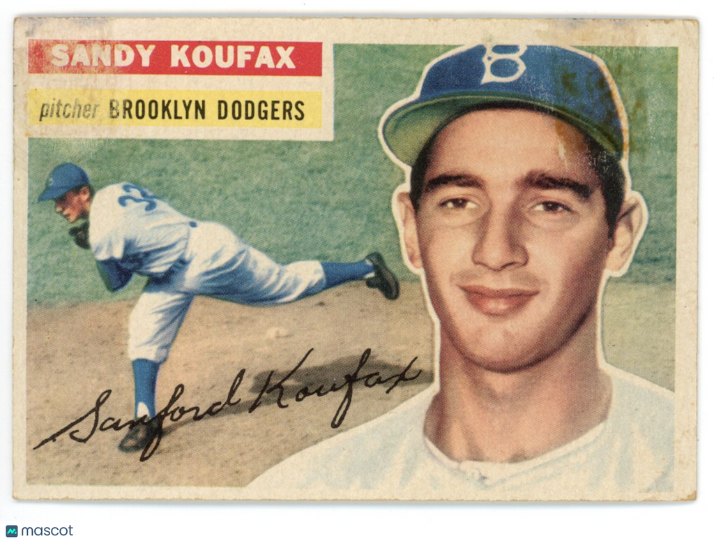 SANDY KOUFAX 1956 Topps Baseball Gray Back #79 Brooklyn Dodgers