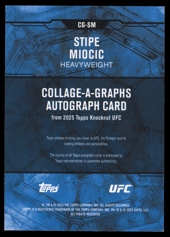 STIPE MIOCIC 2025 Topps Knockout Collage-A-Graphs Auto /99 UFC #CG-SM