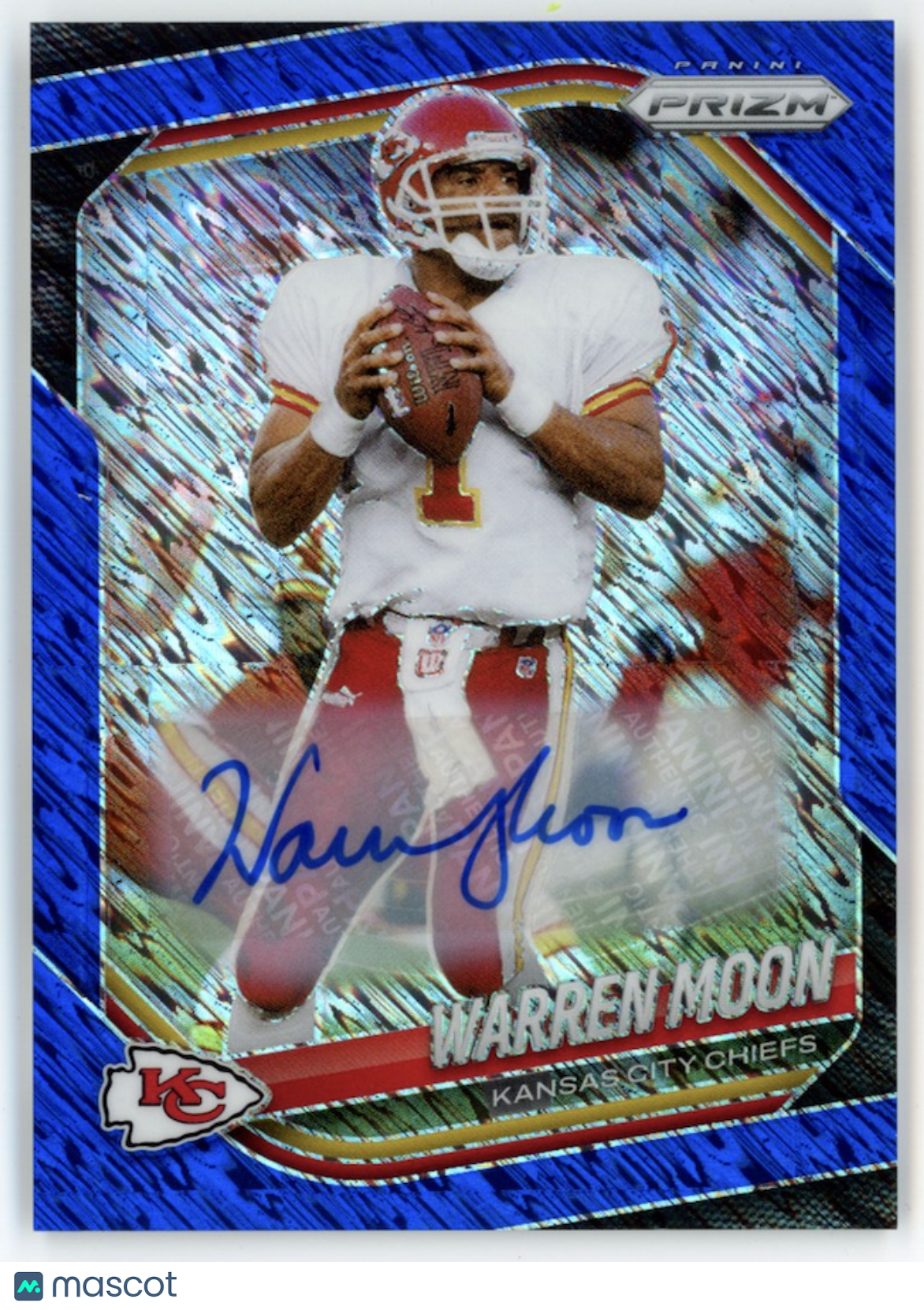 WARREN MOON 2025 Panini Prizm FOTL Auto Blue Shimmer /25 #52 Kansas City Chiefs
