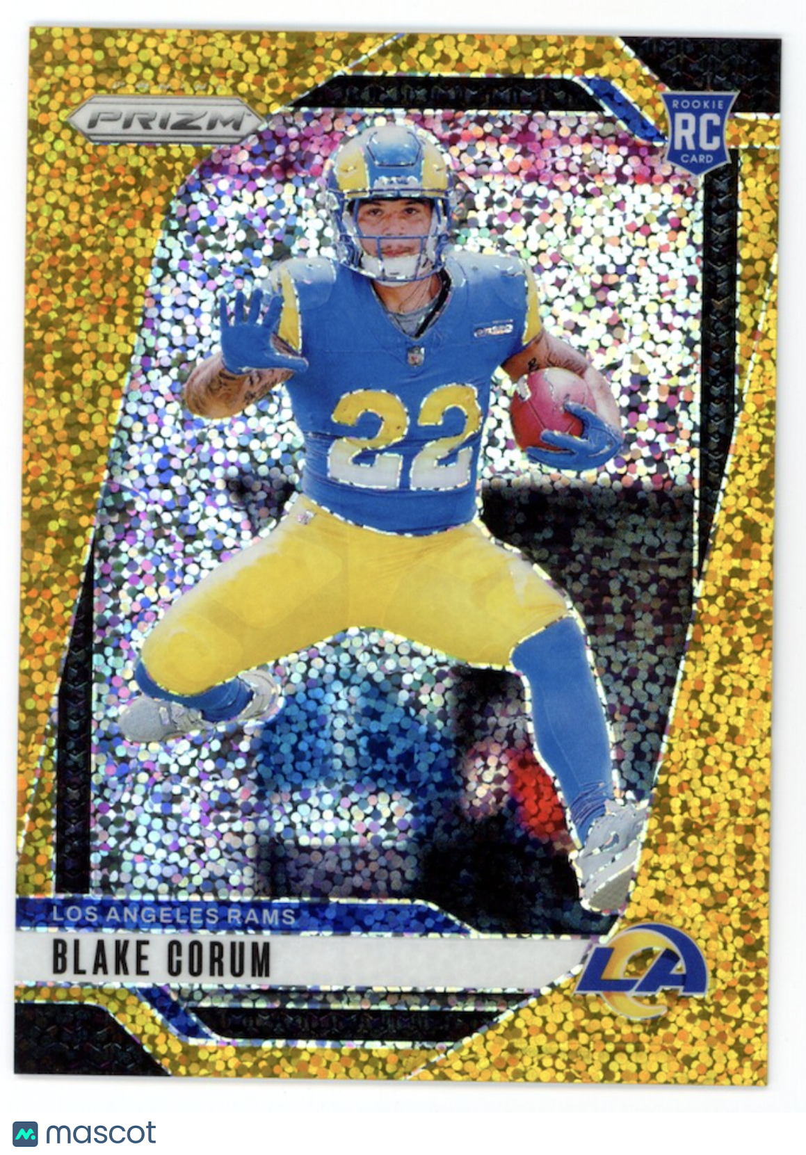 BLAKE CORUM 2024 Panini Prizm Gold Sparkle Rookie /24 #308 Rams