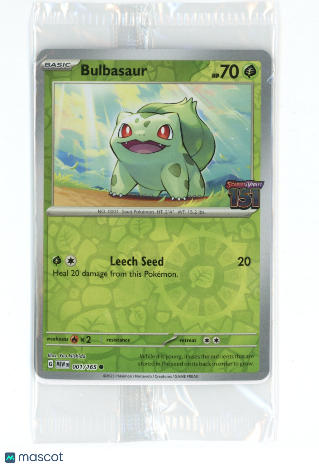 BULBASAUR 2023 Pokemon 151 Stamped Best Buy Exclusive SEALED #001/165