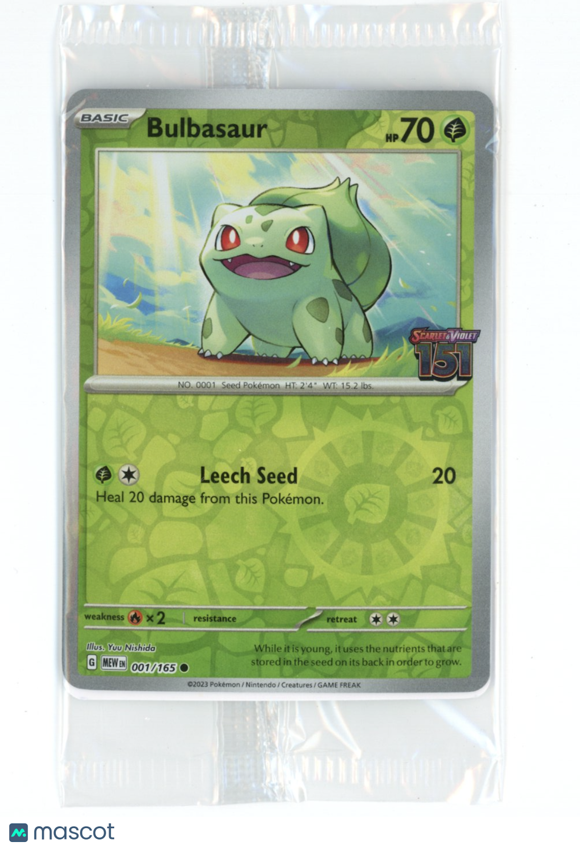 BULBASAUR 2023 Pokemon 151 Stamped Best Buy Exclusive SEALED #001/165