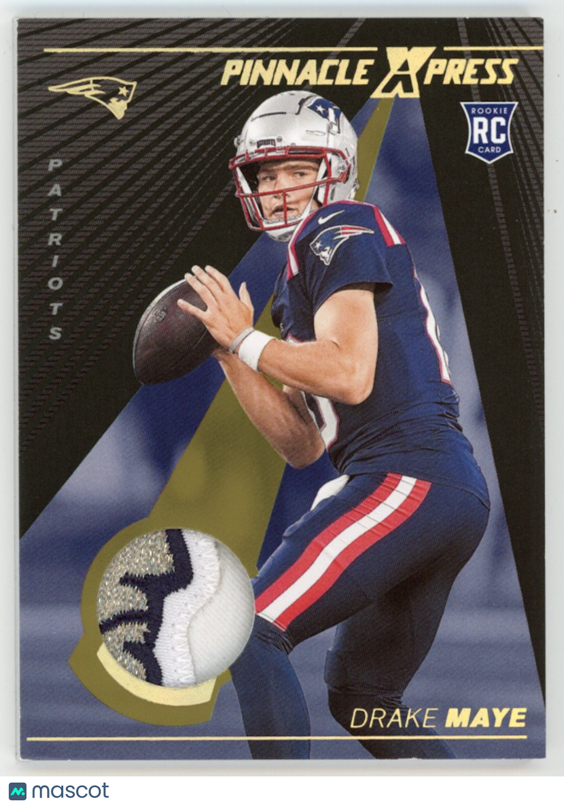 DRAKE MAYE 2024 Panini Encore Pinnacle XPress Rookie Logo Patch Gold /10 Patriot