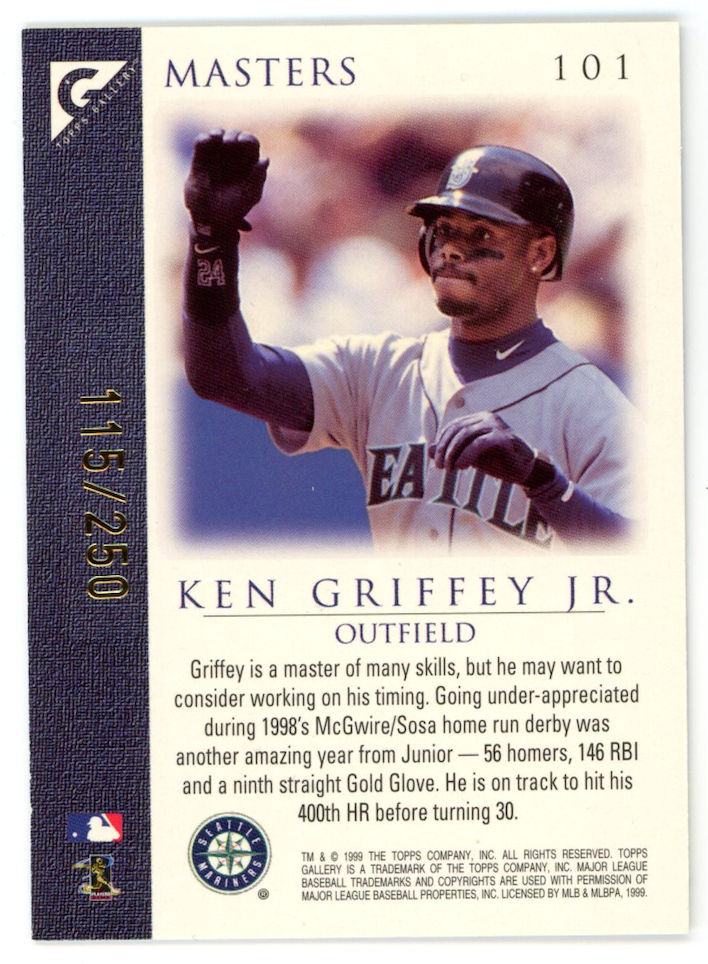 KEN GRIFFEY JR. 1999 Topps Gallery Masters Private Issue /250 #101 Mariners