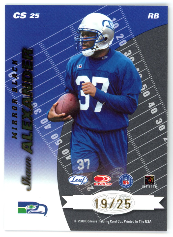 SHAUN ALEXANDER CURTIS MARTIN 2000 Leaf Certified Skills Mirror Black /25 #CS25