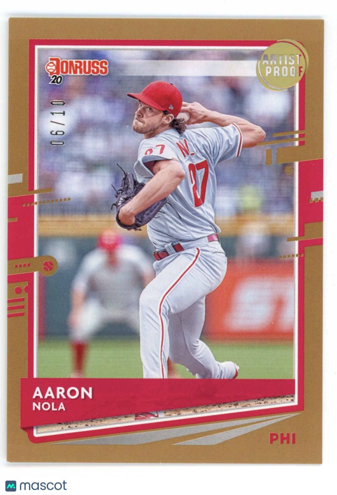 AARON NOLA 2020 Panini Donruss Artist Proof Gold /10 #126 Phillies
